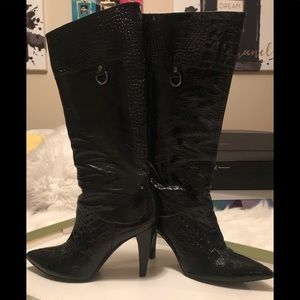 Gianni bini  croc embossed leather boots.